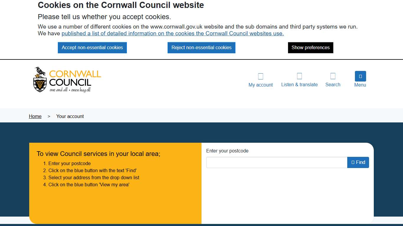 My Area - Cornwall Council